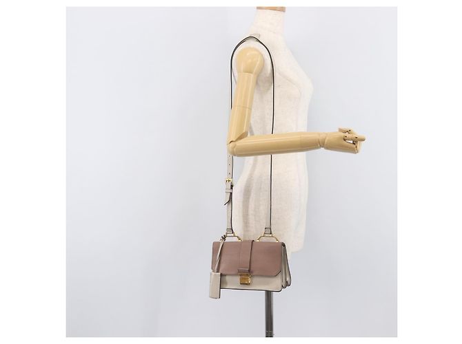 Miu Miu Madras Shoulder Bag Leather Purple Gray - vista 30