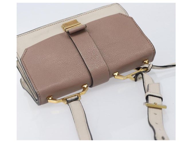 Miu Miu Madras Shoulder Bag Leather Purple Gray - vista 6
