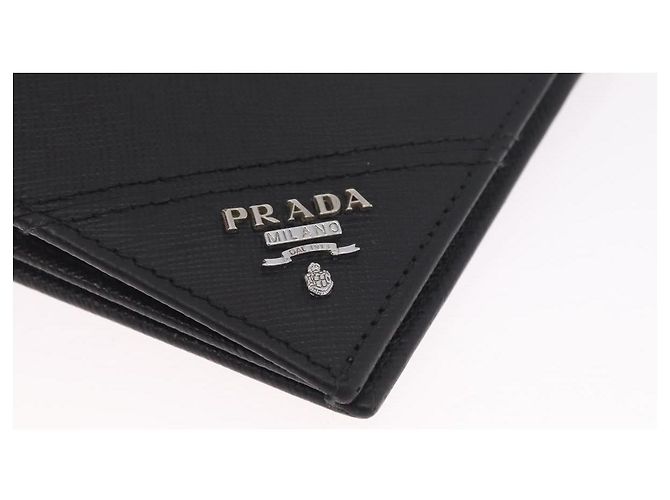 PRADA Long Wallet Safiano Leather Black Silver - vista 14