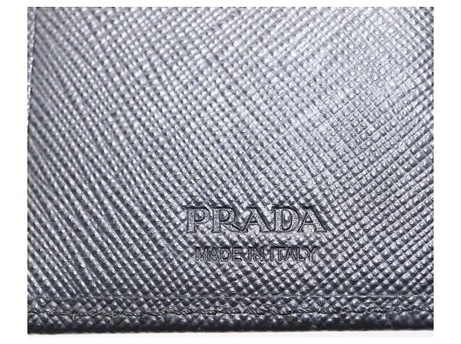 PRADA Long Wallet Safiano Leather Black Silver - vista 18