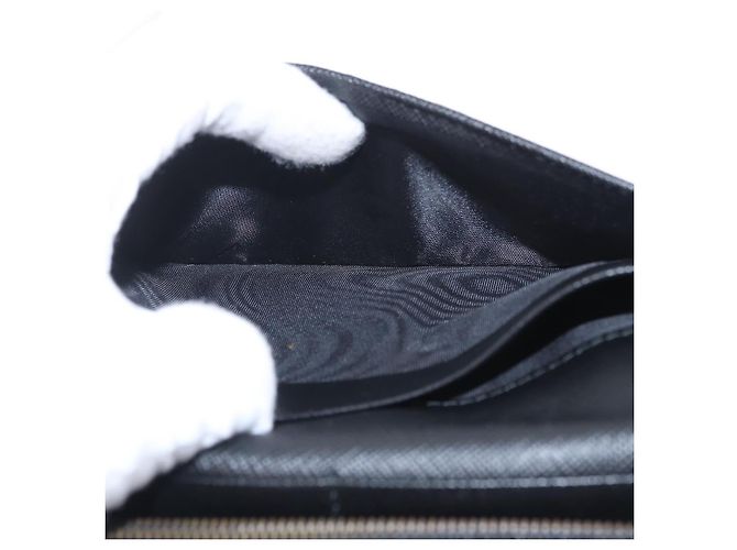 PRADA Long Wallet Safiano Leather Black Silver - vista 21