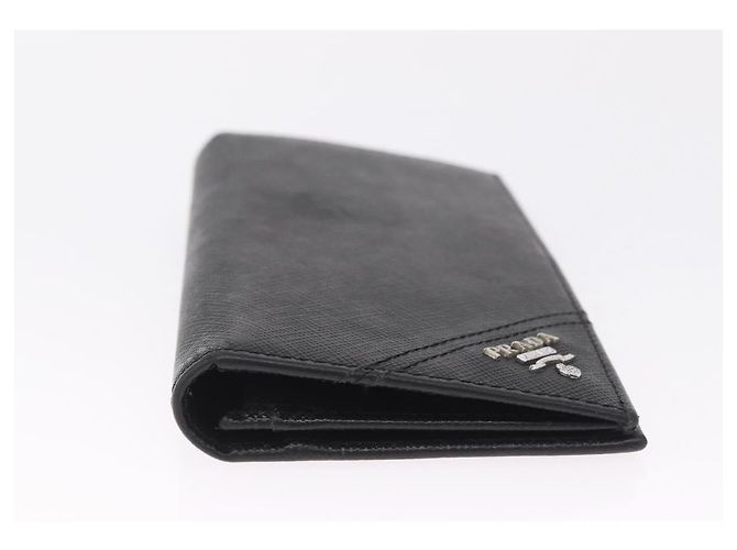 PRADA Long Wallet Safiano Leather Black Silver - vista 6