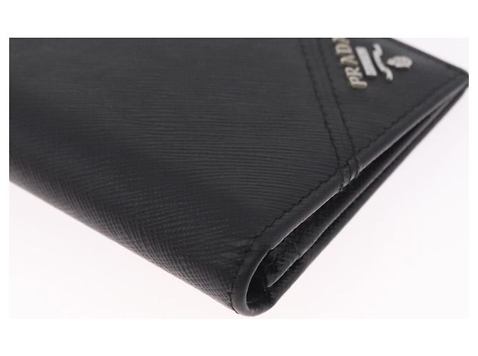 PRADA Long Wallet Safiano Leather Black Silver - vista 7