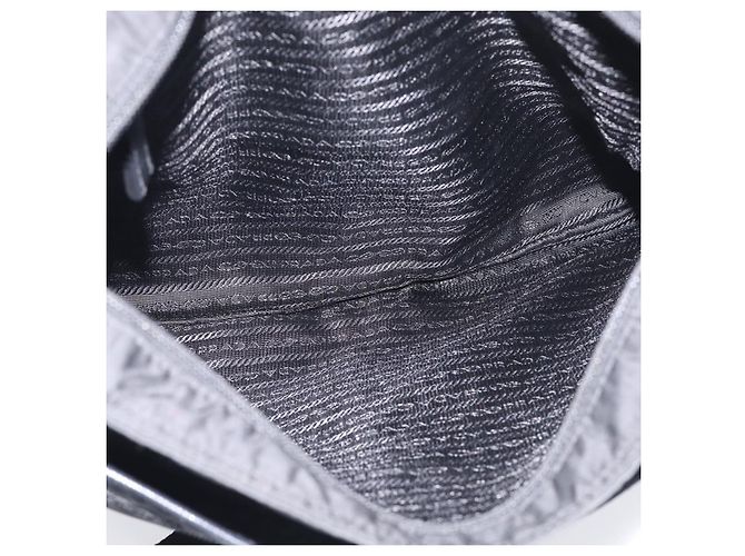 PRADA Schulttasche Nylon Black Silver - Ansicht 11