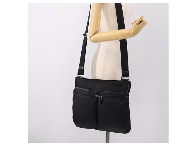 PRADA Schulttasche Nylon Black Silver - Ansicht 25