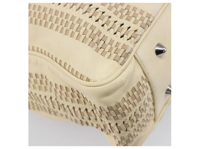 Christian Dior Chain Tote Bag Leather Beige Silver - vista 11