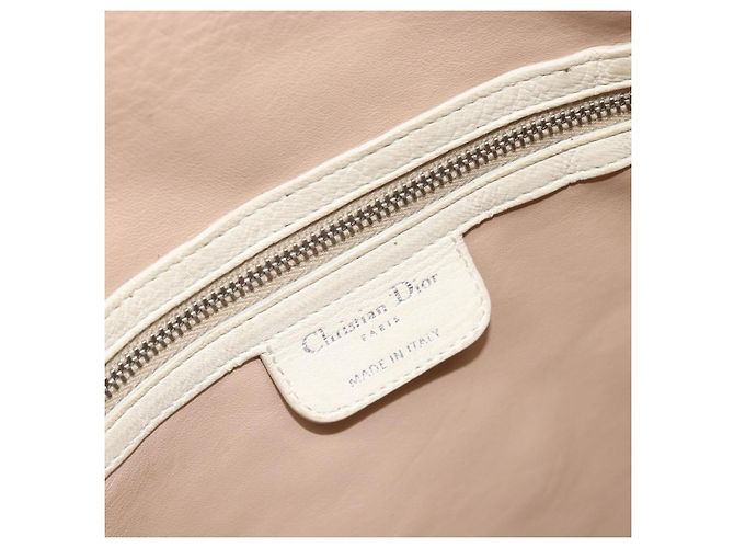Christian Dior Chain Tote Bag Leather Beige Silver - vista 17