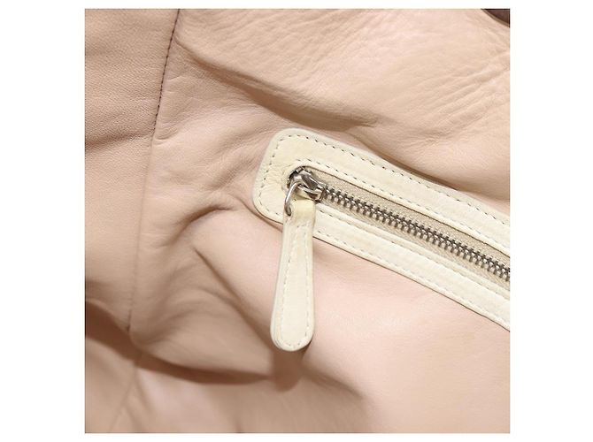 Christian Dior Chain Tote Bag Leather Beige Silver - vista 21