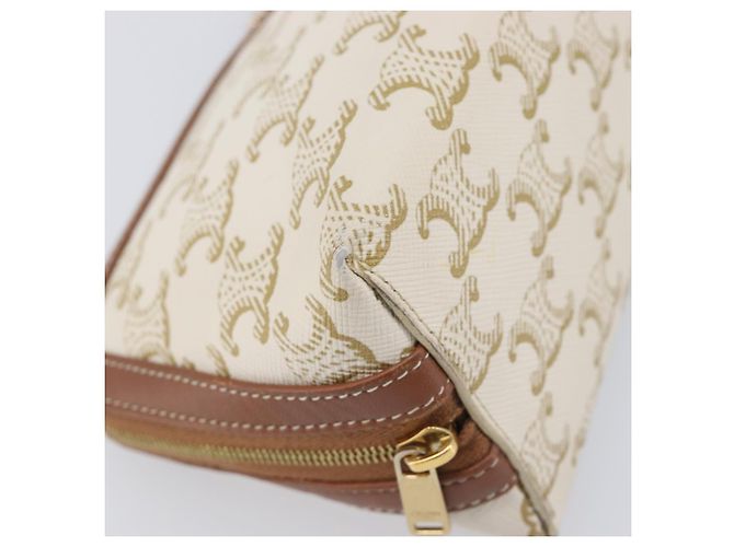 Céline CELINE Triomphe Chain Shoulder Bag PVC White Gold - vista 16