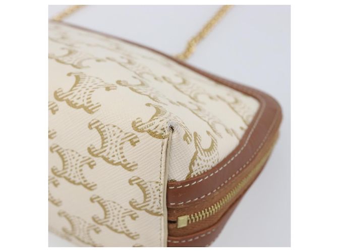 Céline CELINE Triomphe Chain Shoulder Bag PVC White Gold - vista 8