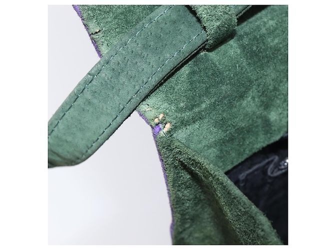 Autre Marque Saint Laurent Studs Shoulder Bag Suede Blue Gold Tone - vista 23