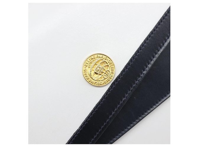 Céline CELINE Medallion Hand Bag Leather White Gold - vista 15