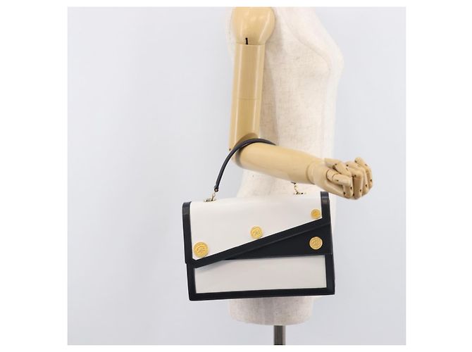 Céline CELINE Medallion Hand Bag Leather White Gold - vista 26