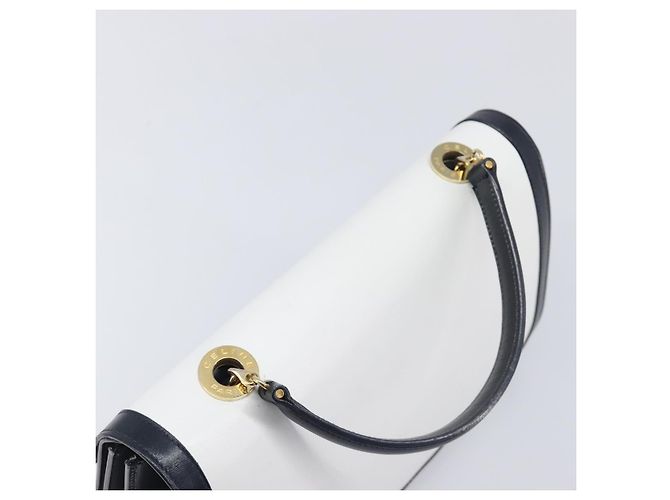 Céline CELINE Medallion Hand Bag Leather White Gold - vista 6