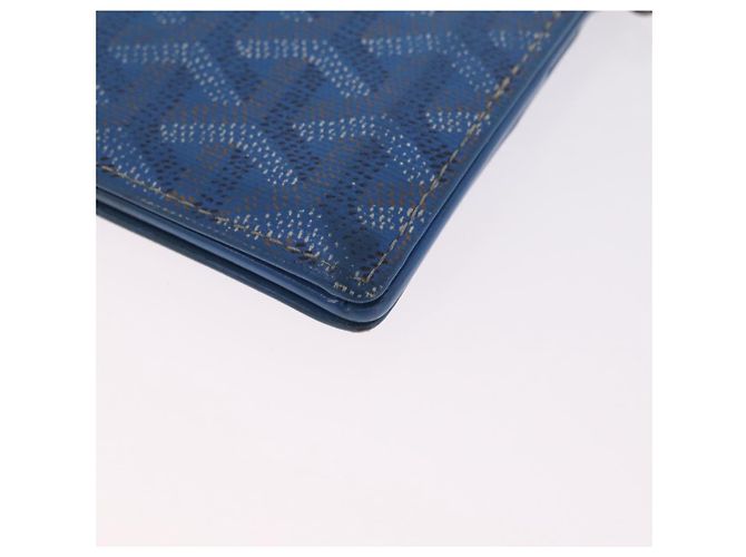 Goyard Herringbone Long Wallet PVC Leather Blue Silver - vista 11