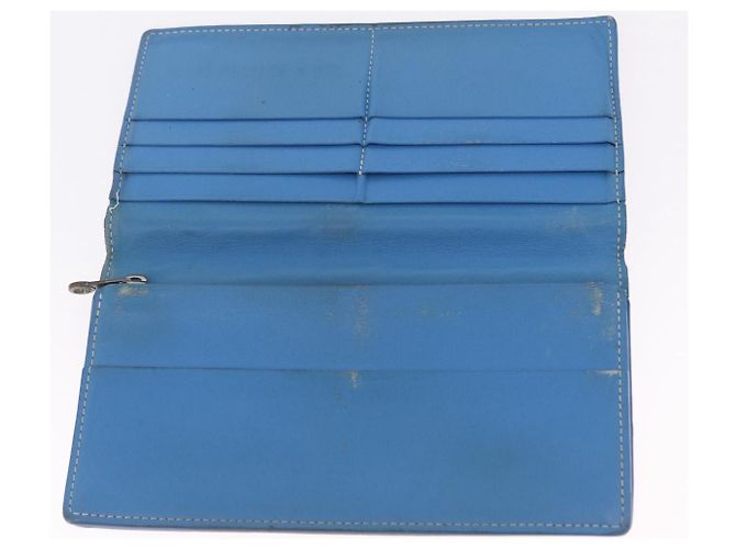 Goyard Herringbone Long Wallet PVC Leather Blue Silver - vista 13