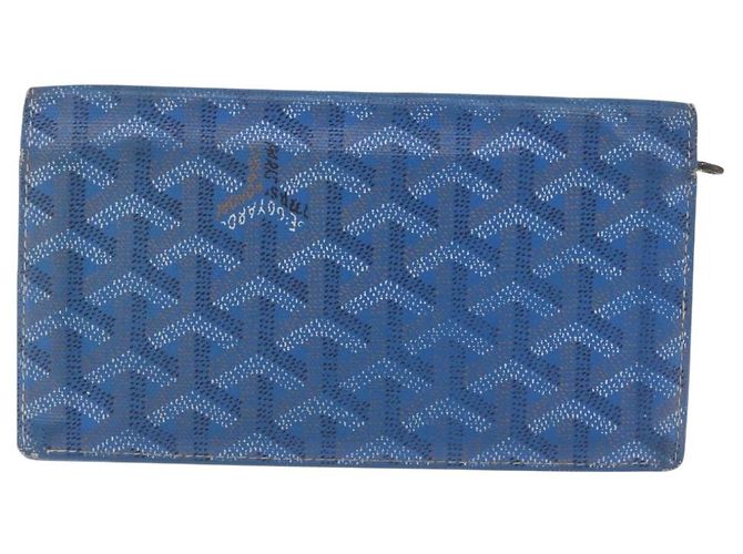 Goyard Herringbone Long Wallet PVC Leather Blue Silver - vista 3