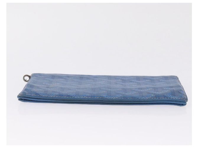 Goyard Herringbone Long Wallet PVC Leather Blue Silver - vista 7