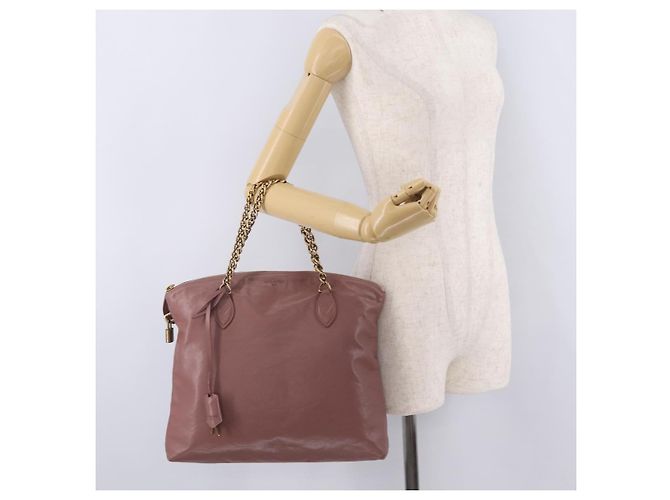 LOUIS VUITTON Lockit Chain Hand Bag Leather Rose M94358 LV - vista 28