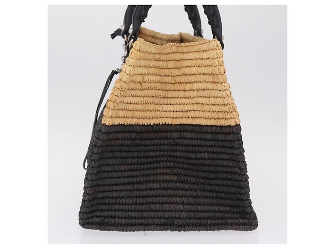 Balenciaga Hand Bag Raffia Beige Silver 339560 - vista 4