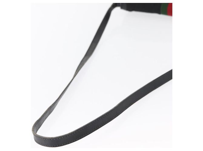 GUCCI GG Canvas Web Sherry Line Shoulder Bag Black Red Green - vista 7