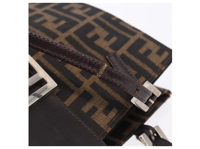 FENDI Zucca Canvas Mamma Baguette Hand Bag Black Brown - vista 10