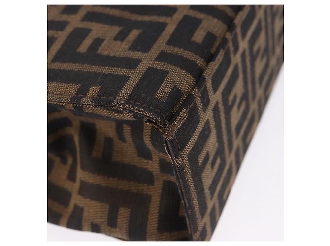FENDI Zucca Canvas Mamma Baguette Hand Bag Black Brown - vista 12
