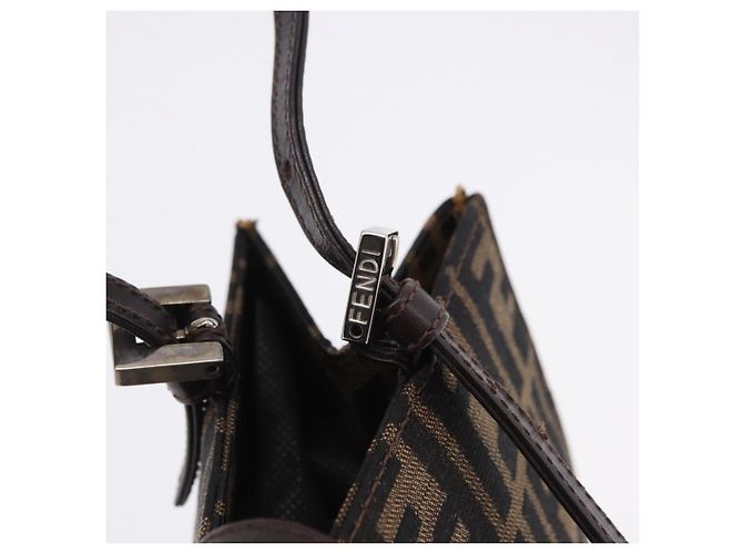 FENDI Zucca Canvas Mamma Baguette Hand Bag Black Brown - vista 16