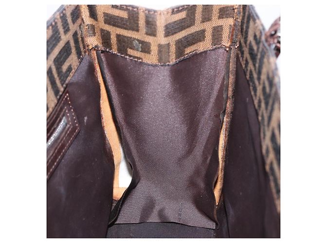 FENDI Zucca Canvas Mamma Baguette Hand Bag Black Brown - vista 22