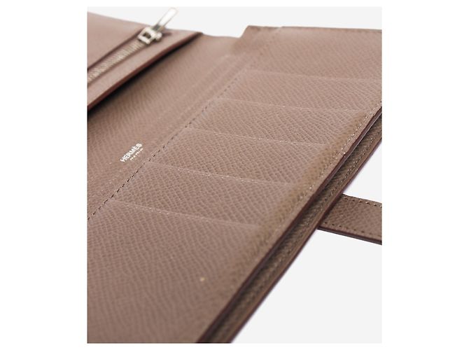 Béarn Hermès Cartera Bearn de piel Epsom Etoupe - vista 7