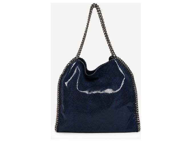 Stella Mc Cartney Falabella Shopper-Bag in Python-Optik Marineblau - Ansicht 3
