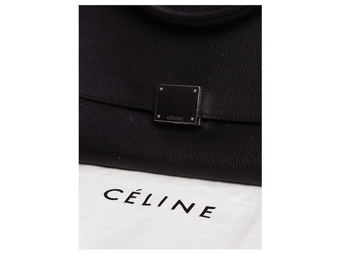 Trapèze Céline Borsa Trapeze in pelle e camoscio nera - vista 14