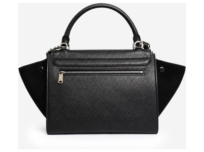 Trapèze Céline Borsa Trapeze in pelle e camoscio nera - vista 4