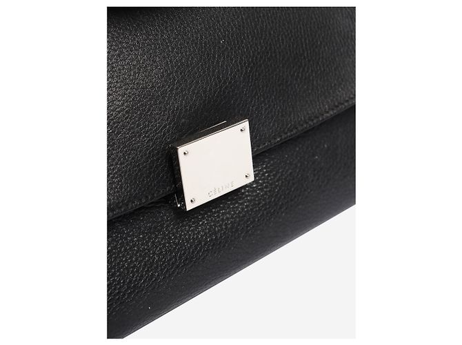 Trapèze Céline Borsa Trapeze in pelle e camoscio nera - vista 5