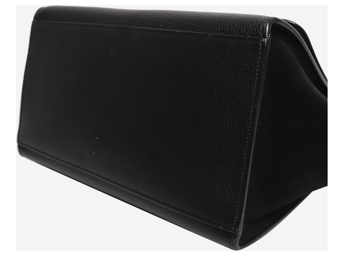 Trapèze Céline Borsa Trapeze in pelle e camoscio nera - vista 6