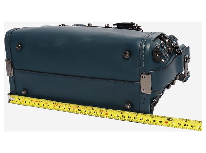 Coach Borsa Swagger in pelle blu con decorazioni floreali - vista 7