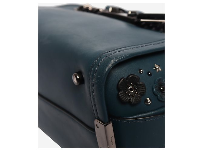 Coach Borsa Swagger in pelle blu con decorazioni floreali - vista 8