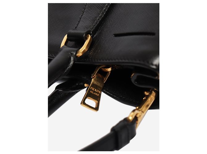 Prada Borsa Galleria in pelle Saffiano nera - vista 9