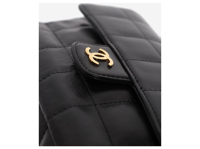 Chanel Mini borsa a patta Chocolate Bar 2005 in pelle di agnello nera - vista 5
