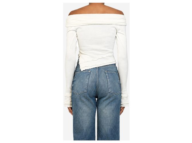 Autre Marque Top de punto doblado Soler blanco - talla S - vista 2