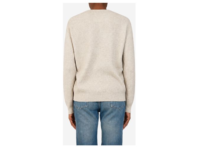 Brunello Cucinelli Neutraler Rippstrick-Kaschmirpullover - size S - Ansicht 2