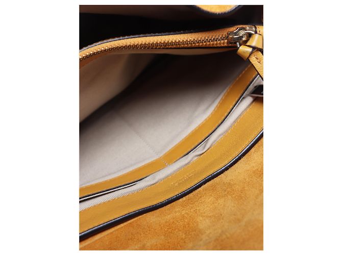 Chloé Borsa Faye Day in pelle e camoscio gialla - vista 10