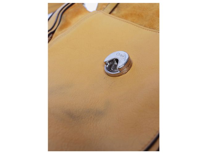 Chloé Borsa Faye Day in pelle e camoscio gialla - vista 11