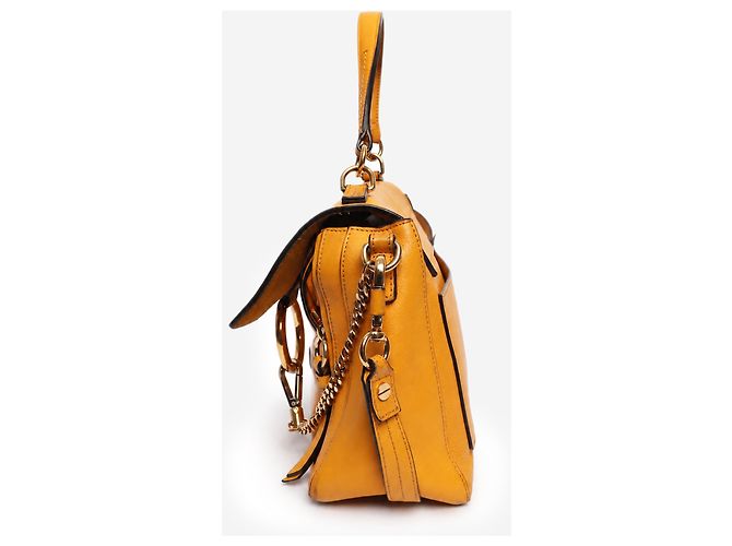 Chloé Borsa Faye Day in pelle e camoscio gialla - vista 3