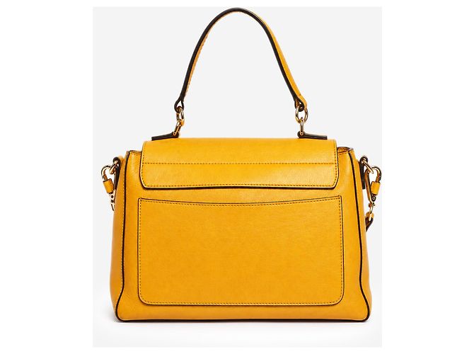 Chloé Borsa Faye Day in pelle e camoscio gialla - vista 4