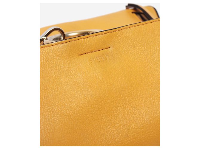 Chloé Borsa Faye Day in pelle e camoscio gialla - vista 6