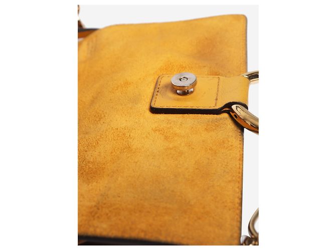 Chloé Borsa Faye Day in pelle e camoscio gialla - vista 7