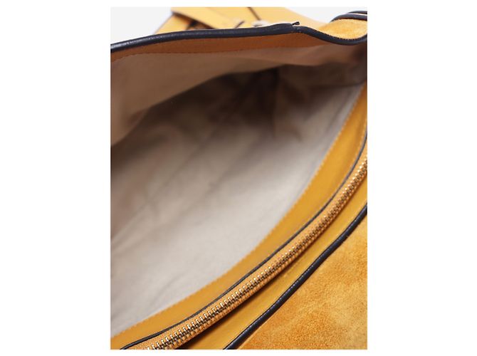 Chloé Borsa Faye Day in pelle e camoscio gialla - vista 9