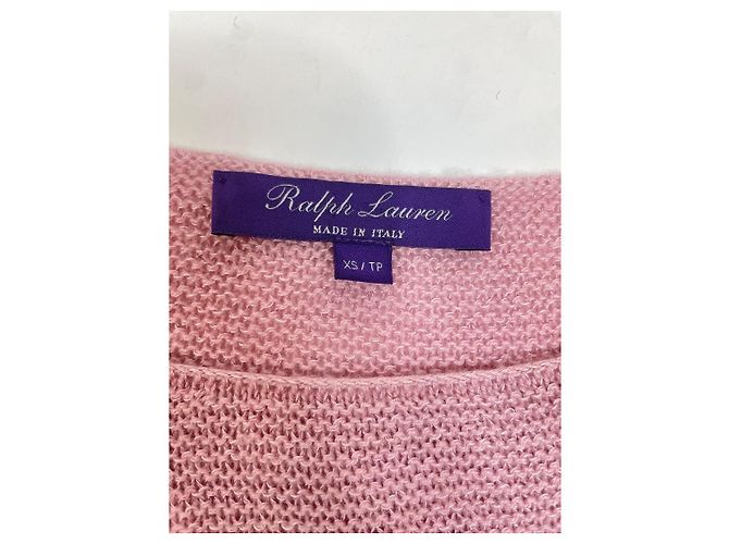 Ralph Lauren Strickpullover aus Kaschmir und Seide in Rosa mit U-Boot-Ausschnitt - size XS - Ansicht 3