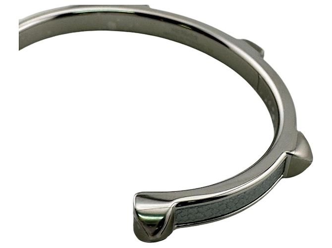 Brazalete Hermès Athña Plateado Bañado en Oro - vista 3